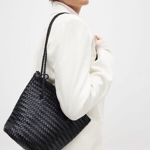 NA-KD Woven Leather Bucket Bag